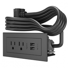  RDZBK10 - Furniture Power Basic Power Unit with 10' Cord- Black