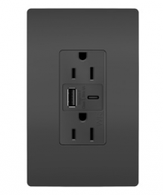  WRR26USBAC6BK - radiant? Outdoor Ultra-Fast USB Outlet, Black