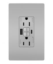 Legrand Radiant 1597TRWRUSBACGRY - radiant Tamper-Resistant Weather-Resistant 15A Duplex Self-Test GFCI Receptacles wt SafeLock Pro