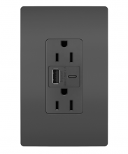 Legrand Radiant R26USBACBK - radiant 15A Tamper-Resistant USB Type A/C Outlet, Black