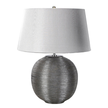  EL/CAESARSIL - Caesar Silver Retro Inspired Orb Ceramic Table Lamp