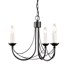  EL/CB3 BLK - Carisbrooke 3 light mini chandelier in Iron Black