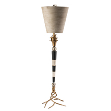  TA1027 - Flambeau Dressy Buffet Table Lamp in Black Striped Distressed Gold