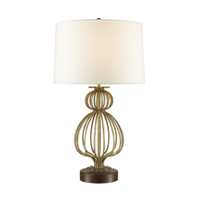  TLM-1007 - Lafitte Distressed Buffet Table Lamp with White Fabric Drum shade