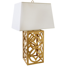  TLM-1032 - Lee Circle Distressed Gold Buffet Table Lamp with Rectangle Shade