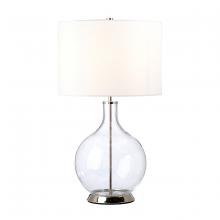  ORB-CLEAR-PN-WHT - Orb 1lt Table Lamp - Polished Nickel (Complete with White Shade)
