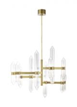  700LGSN46BR-LED927 - Modern Langston dimmable LED Large Chandelier Ceiling Light in a Plated Brass/Gold Colored finish