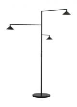 Visual Comfort & Co. Modern Collection SLOFL26127B - Sean Lavin Mill 3-light dimmable LED 3-light dimmable outdoor grande floor lamp with black finish