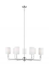  3109309-962 - Foxdale transitional 9-light indoor dimmable chandelier in brushed nickel silver finish with white l