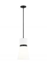  6590501-112 - Clark modern 1-light indoor dimmable ceiling hanging single pendant light light in midnight black fi