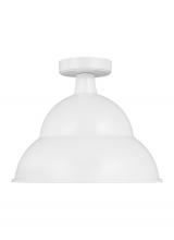  7836701-15 - Barn Light traditional 1-light outdoor exterior Dark Sky compliant round ceiling flush mount in whit