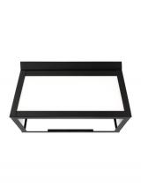  7848402EN3-12 - Founders modern 2-light LED outdoor exterior ceiling flush mount in black finish with clear glass pa