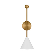  AEW1051MWTBBS - Cosmo mid-century modern 1-light indoor dimmable large bath vanity wall sconce in burnished brass go