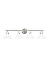  DJV1014BS - Belcarra Modern 4-Light Bath Vanity Wall Sconce in Brushed Steel Silver Finish