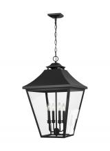 OL14409TXB - Galena Traditional 4-Light Outdoor Exterior Large Pendant Ceiling Hanging Lantern Light