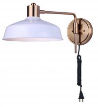 Canarm IWF1055A01GDW - BELLO, IWF1055A01GDW, GD + WH Color, 1 Lt Wall Fixture, 40W Type A, On/Off on Ba