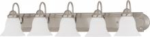  60/3282 - Ballerina - 5 Light 36" Vanity with Frosted White Glass - Brushed Nickel Finish
