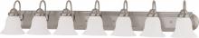  60/3283 - Ballerina - 7 Light 48" Vanity with Frosted White Glass - Brushed Nickel Finish