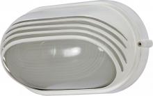Nuvo 60/566 - 1-Light Oval Hooded Die-Cast Bulkhead Light in Semi Gloss White with Glass Lens and (1) 13W GU24