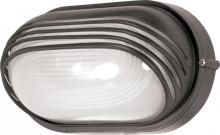 Nuvo 60/567 - 1-Light Oval Hooded Die-Cast Bulkhead Light in Architectural Bronze with Glass Lens and (1) 13W GU24