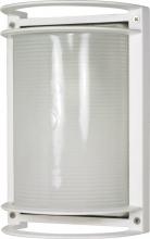 Nuvo 60/574 - 1-Light Die-Cast Rectangular Bulkhead Light in Semi Gloss White Finish with Glass Lens and (1) 18W