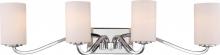 60/5871 - Willow - 4 Light Vanity with White Glass - Polished Nickel Finish