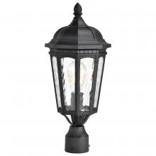  60/5943 - East River Collection Outdoor 19.5 inch Post Light Pole Lantern; Matte Black Finish with Clear Water