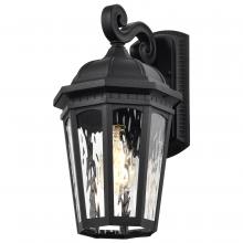  60/5946 - East River Collection Outdoor 16 inch Large Wall Light; Matte Black Finish with Clear Water Glass