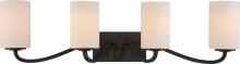  60/5971 - Willow - 4 Light Vanity with White Glass - Forest Bronze Finish
