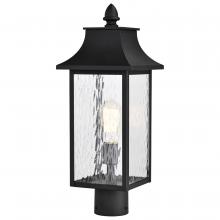  60/5995 - Austen Collection Outdoor 20 inch Post Light Pole Lantern; Matte Black Finish with Clear Water Glass