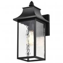  60/5998 - Austen Collection Outdoor 17 inch Large Wall Light; Matte Black Finish with Clear Water Glass