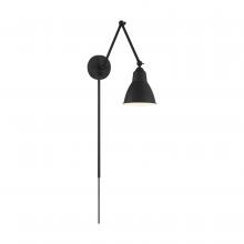  60/7366 - Fulton Swing Arm Lamp; Matte Black with Switch