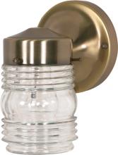  SF77/995 - 1 Light - 6" Wall - Mason Jar with Clear Glass - Antique Brass Finish