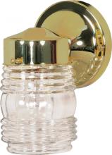  SF77/996 - 1 Light - 6" Mason Jar with Clear Glass - Polished Brass Finish