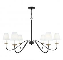  M100106BNB - 6-Light Chandelier in Black with Natural Brass Accents