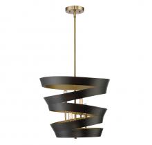  M70009-46 - 4-Light Pendant in Matte Black with Gold